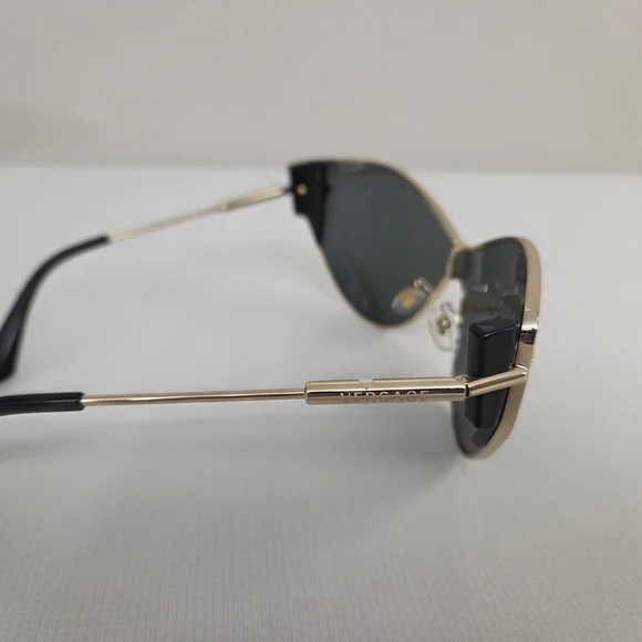Versace Gold Frame Black Lens Cat-Eye Sunglasses - VE2239